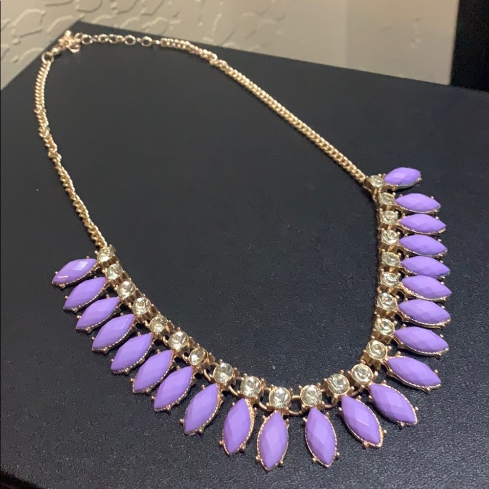 Lavender and Gold Short Chain Necklace